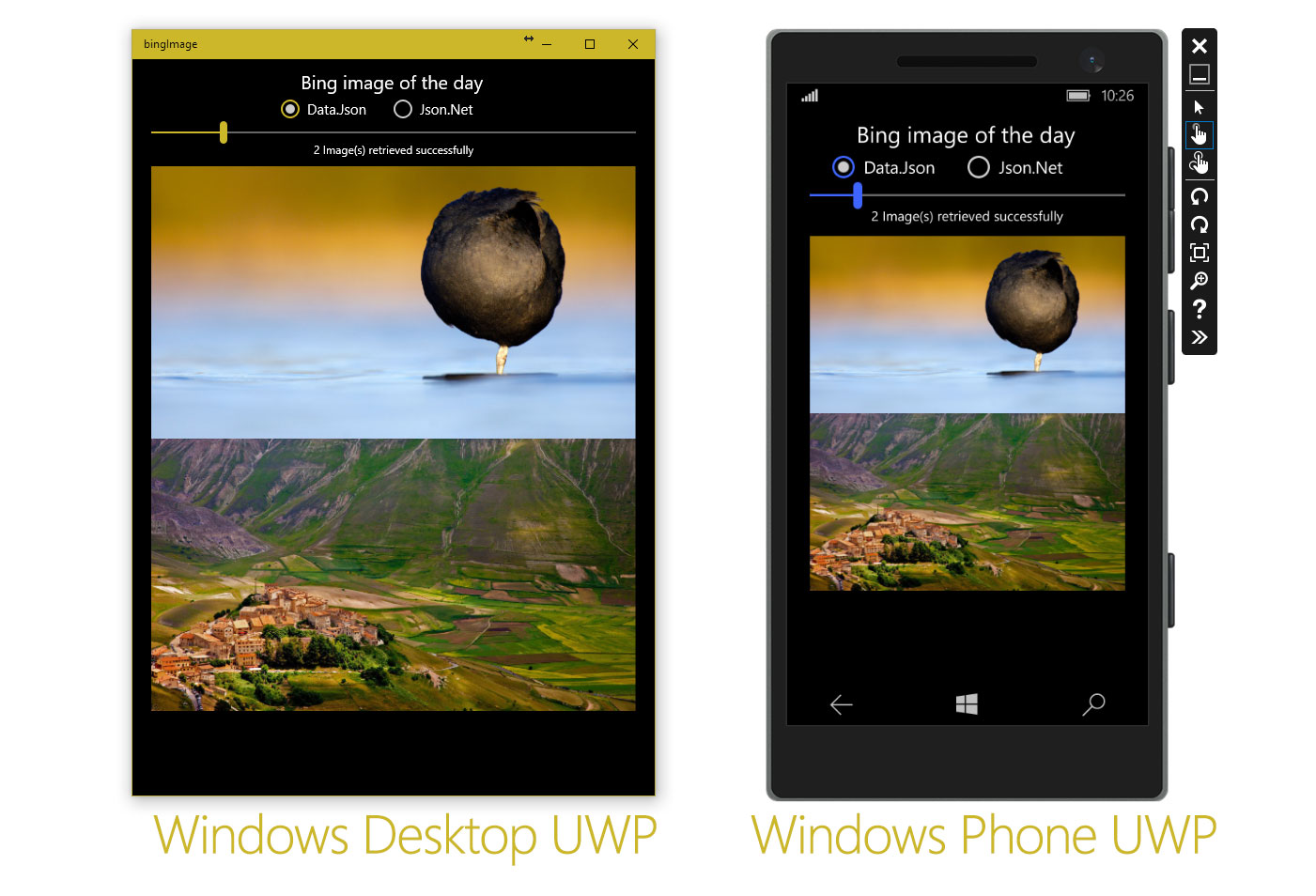 Windows 10 UWP Bing Image of the Day
