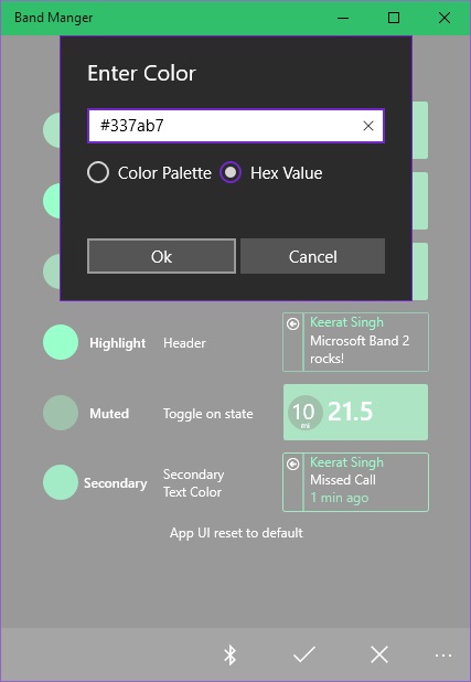 Choosing color using hex value