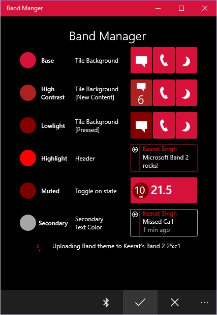 Uploading theme to Band